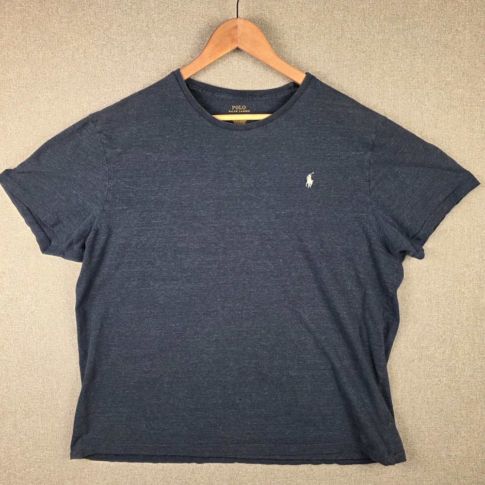 Polo Ralph Lauren Mens XL Navy Heather Crewneck T-Shirt Pony Logo Short Sleeve